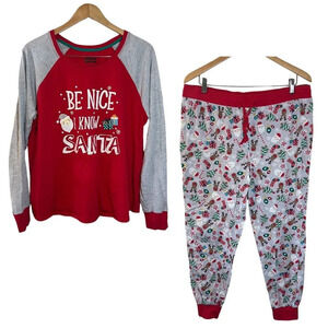 Cuddl Duds Christmas Jammies For Your Families Women’s XL Santa Reindeer Holiday